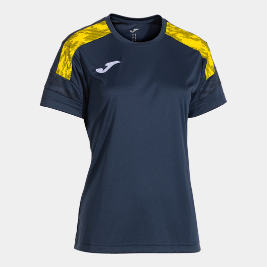 Joma Championship Viii Short Sleeve T-Shirt Navy Blue Yellow