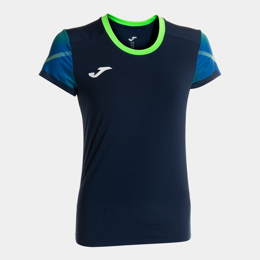 Joma Elite Xi Short Sleeve T-Shirt Navy Fluor Green