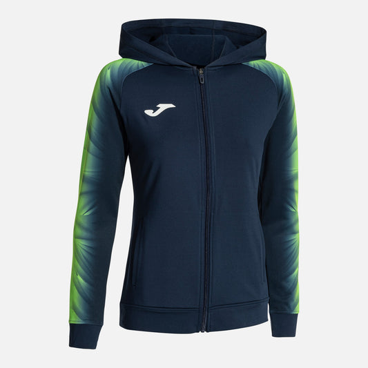 Joma Elite Xi Zip-Up Hoodie Navy Fluor Green