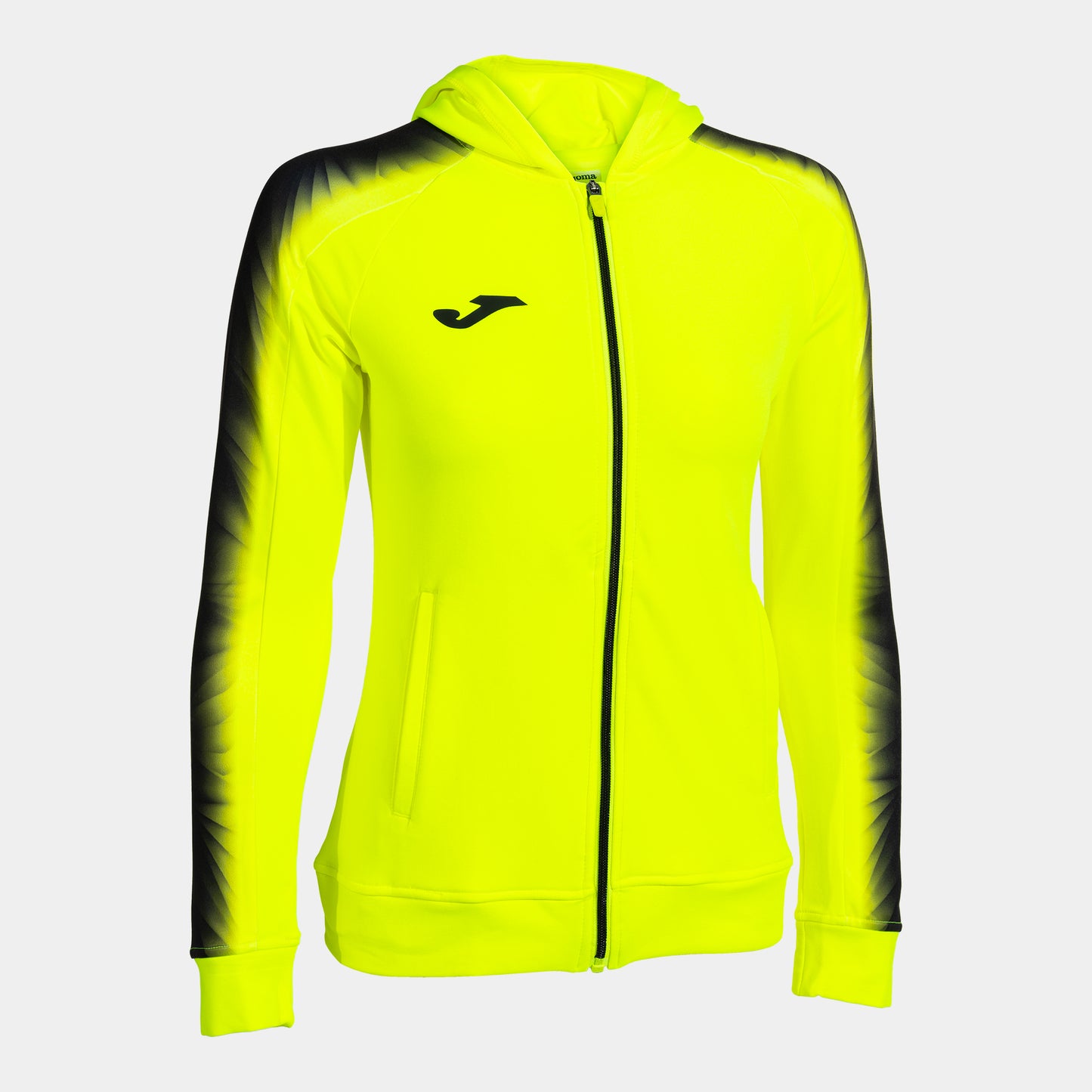 Joma Elite Xi Zip-Up Hoodie Fluor Yellow Black