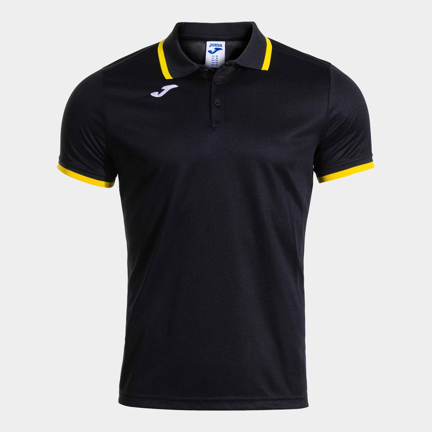 Joma Combi Premium Short Sleeve Polo Black Yellow