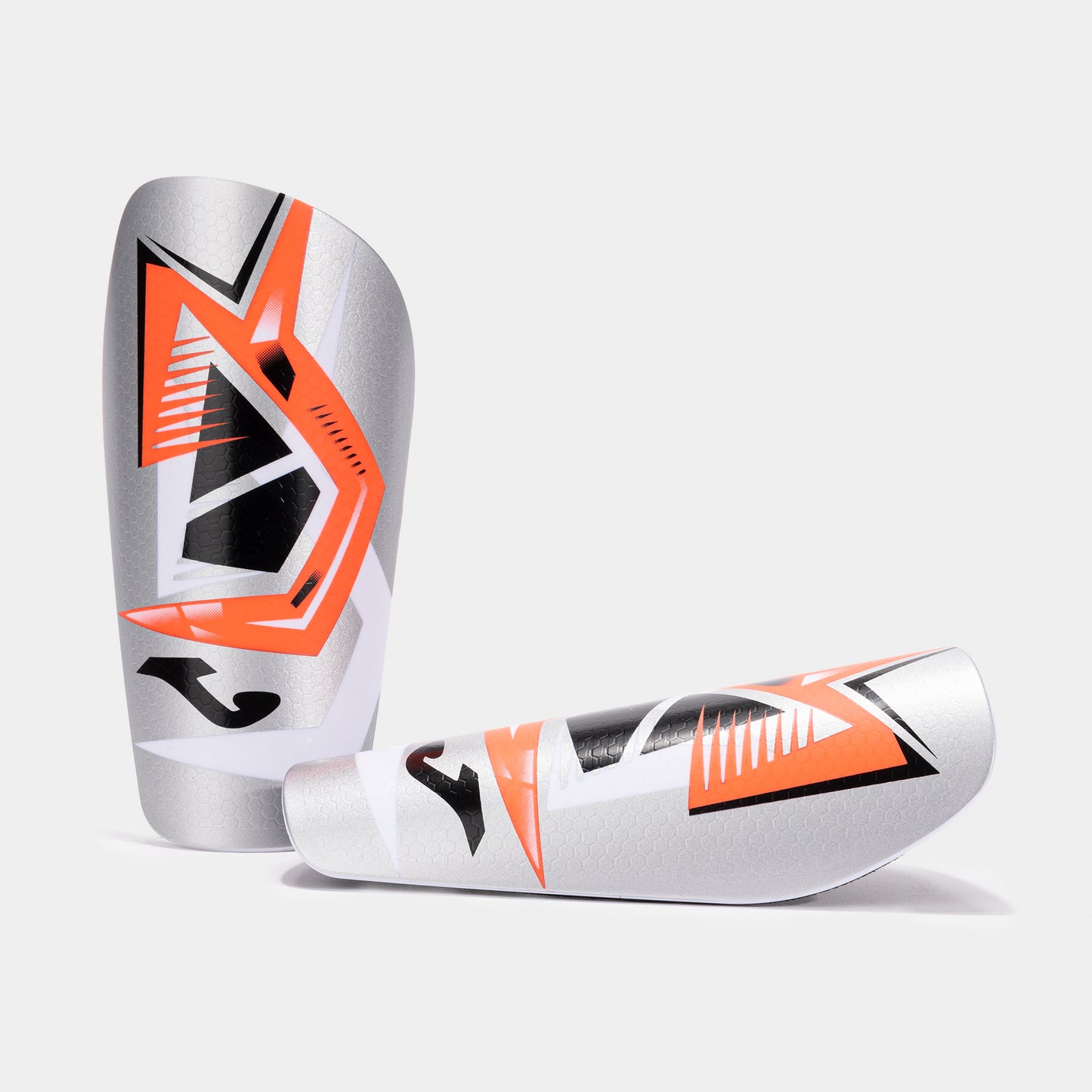 Joma J-Pro Shin Guards Silver Fluor Coral